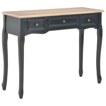 280046  Dressing Console Table With 3 Drawers Black Vidaxl