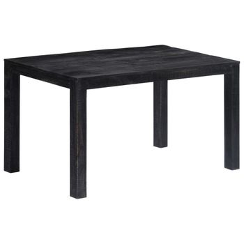 Mesa De Comedor De Madera Maciza De Mango Negra 140x80x76 Cm Vidaxl