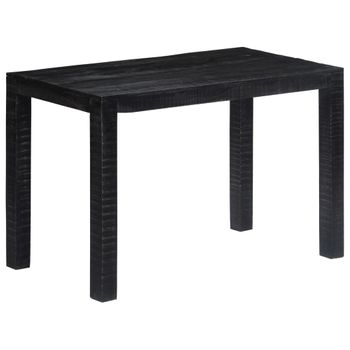 Mesa De Comedor De Madera Maciza De Mango Negra 118x60x76 Cm Vidaxl