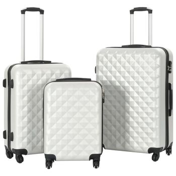 juego de maletas, 4 piezas: 3 maletas y un neceser, plástico ABS robusto  con interior divisible, cerradura de combinación numérica comprar online  barato
