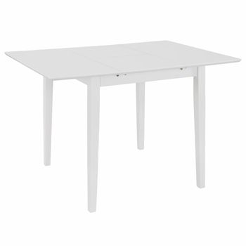 Mesa De Comedor Extensible Blanca (80-120)x80x74 Cm Mdf Vidaxl