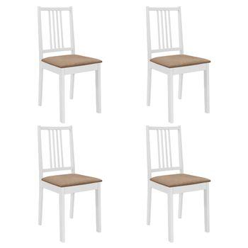 Conjunto Mesa Tower Redonda 80 cm Blanca Tensores y Pack 4 Sillas Synk Pro