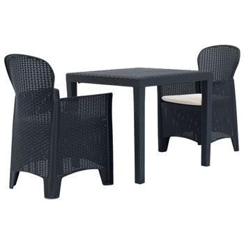 Conjunto Mesa + 2 Sillas De Ratán Pe Y Acero - Outsunny. Natural con  Ofertas en Carrefour