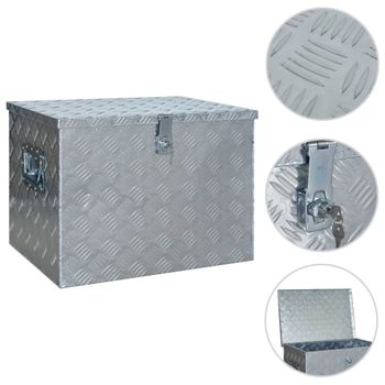 Caja De Aluminio 610x430x455 Mm Plateada Vidaxl