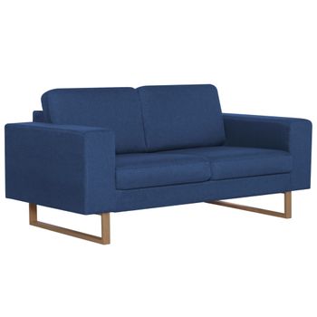 Sofá De 2 Plazas De Tela Azul 156 X 82 X 75 Cm Vidaxl