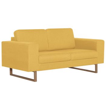 Sofá De 2 Plazas De Tela Amarillo 156 X 82 X 75 Cm Vidaxl