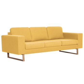 Sofá De 3 Plazas De Tela Amarillo 200 X 82 X 75 Cm Vidaxl