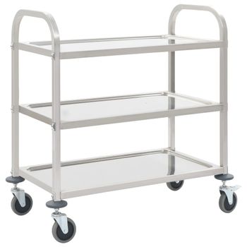 Carrito Auxiliar Con Ruedas, Carro De Almacenamiento Bali Para La Cocina,  Oficina O Baño,,blanco Inox con Ofertas en Carrefour