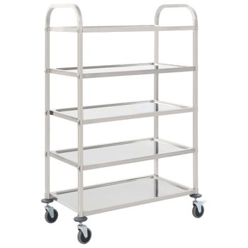 Carrito De Cocina De 5 Alturas 107x55x147 Cm Acero Inoxidable Vidaxl