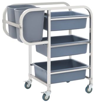 Carrito De Cocina Con Recipientes De Plástico 82x43,5x93 Cm Vidaxl