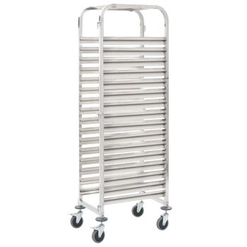 Carrito De Cocina 16 Bandejas Acero Inoxidable 38x55x163 Cm Vidaxl