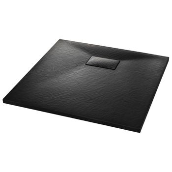 Plato De Ducha Smc Negro 80x80 Cm Vidaxl