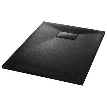 Plato De Ducha Smc Negro 100x70 Cm Vidaxl