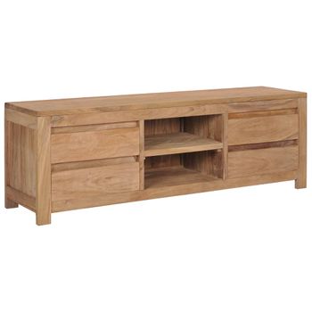 ARKEM Mueble de TV Madera Maciza de Teca 110x30x40 cm Movel Sala