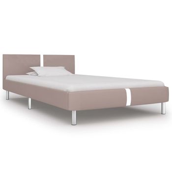 Estructura De Cama De Cuero Sintético Capuchino 90x200 Cm Vidaxl