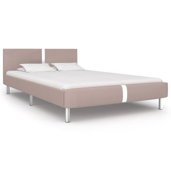 Estructura De Cama De Cuero Sintético Capuchino 140x200 Cm Vidaxl