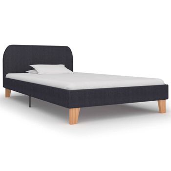 Estructura De Cama De Tela Gris Oscuro 90x200 Cm Vidaxl