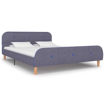 Estructura De Cama Sin Colchón Tela Gris Claro 140x200 Cm Vidaxl