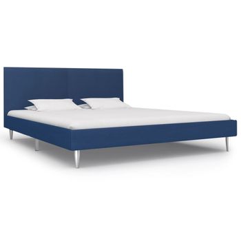 Estructura De Cama De Tela Azul 180x200 Cm Vidaxl