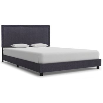 Cama con somier acolchada 120x190 cuero sintético capuchino Adele