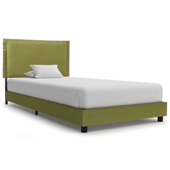 Estructura De Cama De Tela Verde 90x200 Cm Vidaxl