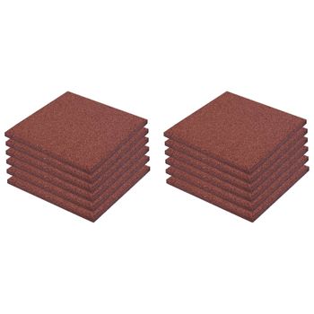 Losetas De Goma Protección De Caídas 12 Unidades 50x50x3cm Rojo Vidaxl