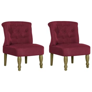 Sillones Franceses 2 Unidades De Tela Color Vino Tinto Vidaxl