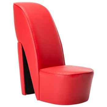 Sillón Con Forma De Zapato De Tacón Cuero Sintético Rojo Vidaxl