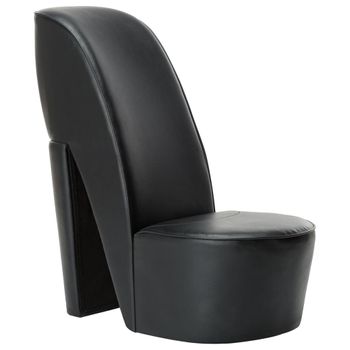 Sillón Con Forma De Zapato De Tacón Cuero Sintético Negro Vidaxl