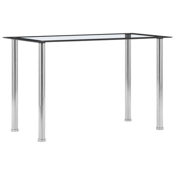 Mesa De Comedor Vidrio Templado Negro Transparente 120x60x75 Cm Vidaxl