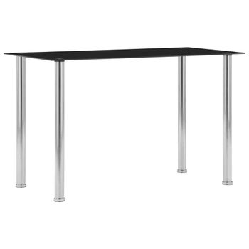 Mesa De Comedor De Vidrio Templado Negro 120x60x75 Cm Vidaxl