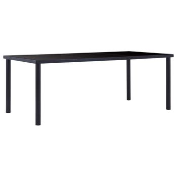 Mesa De Comedor De Vidrio Templado Negro 200x100x75 Cm Vidaxl