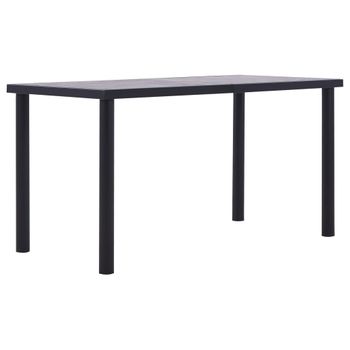 Mesa De Comedor De Mdf Negro Y Gris Hormigón 140x70x75 Cm Vidaxl