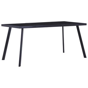 Mesa De Comedor De Vidrio Templado Negro 180x90x75 Cm Vidaxl