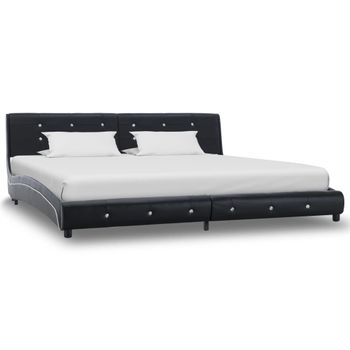 Cama De Metal Negra Con Cabecero Gris Y Somier 160x200 Cm Clamar con  Ofertas en Carrefour