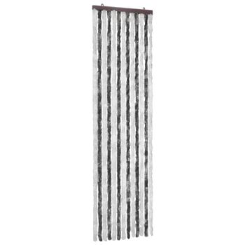 Cortina Mosquitera De Chenilla Gris Y Blanca 56x185 Cm Vidaxl