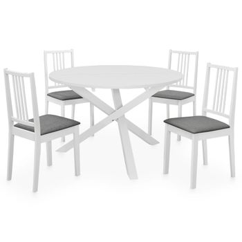 Juego De Muebles De Comedor 5 Piezas Mdf Blanco Vidaxl