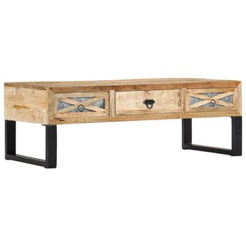 Mesa De Centro De Madera Maciza De Mango 110x50x38 Cm Vidaxl