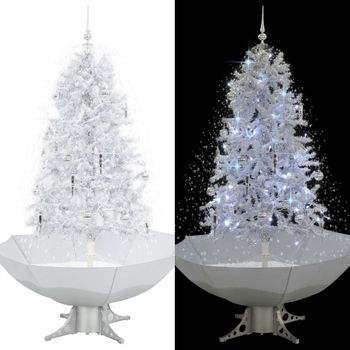 Árbol De Navidad Con Nieve Con Base En Paraguas Blanco 170 Cm Vidaxl