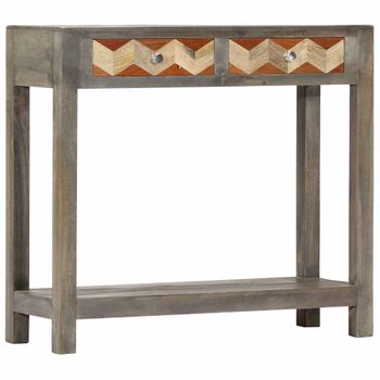 Mesa Consola De Madera Maciza De Mango Gris 86x30x76 Cm Vidaxl