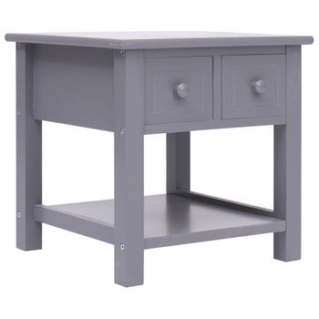 Mesa Auxiliar Madera De Paulownia Gris 40x40x40 Cm Vidaxl