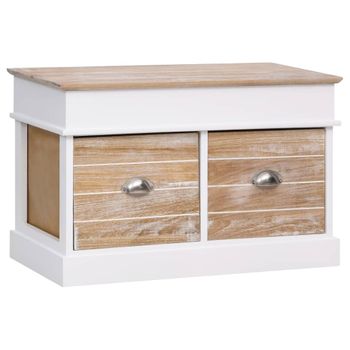 Banco De Recibidor De Madera De Paulownia 70x35x45 Cm Vidaxl