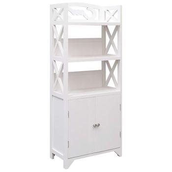 Mueble De Baño Madera De Paulownia Blanco 46x24x116 Cm Vidaxl