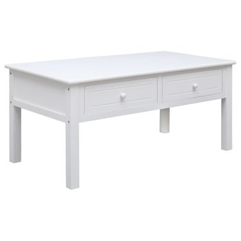 Mesa De Centro De Madera Blanca 100x50x45 Cm Vidaxl