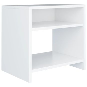 Mesita De Noche Madera Contrachapada Blanco 40x30x40 Cm Vidaxl