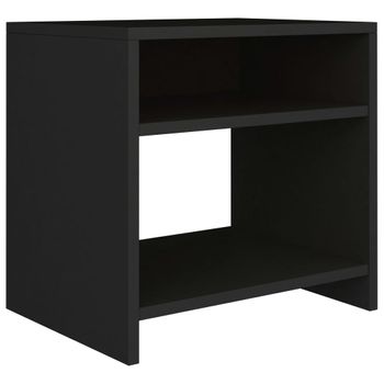 Mesita De Noche Madera Contrachapada Negro 40x30x40 Cm Vidaxl