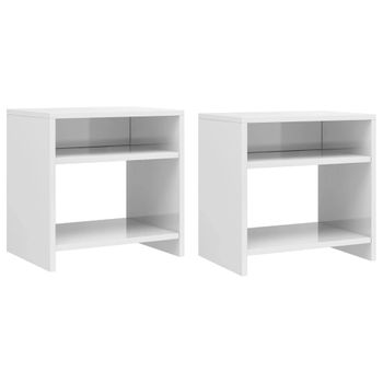 Mesitas De Noche 2 Uds Madera Contrachapada Blanco 40x30x40 Cm Vidaxl