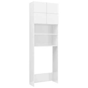 Armario Para Lavadora Blanco Brillante 64x25,5x190 Cm Vidaxl