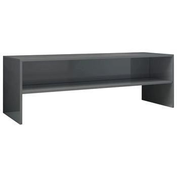 Mueble De Tv Madera Contrachapada Gris Brillante 120x40x40 Cm Vidaxl