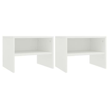 Mesitas De Noche 2 Uds Madera Contrachapada Blanco 40x30x30 Cm Vidaxl